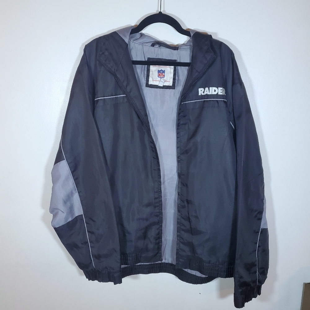NFL Raiders Hooded Windbreaker Rain Jacket